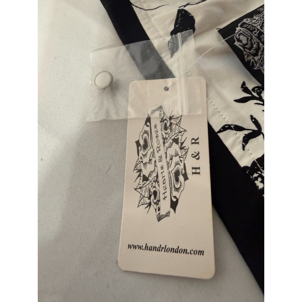 NWT H&R London Vintage Style Fit Flare Dress Sz 10 Black White Floral - Picture 12 of 14